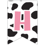 ホーリーカウファームテーマカウープリントハッピーバースデー写真 バンティングフラッグ (第2の旗)