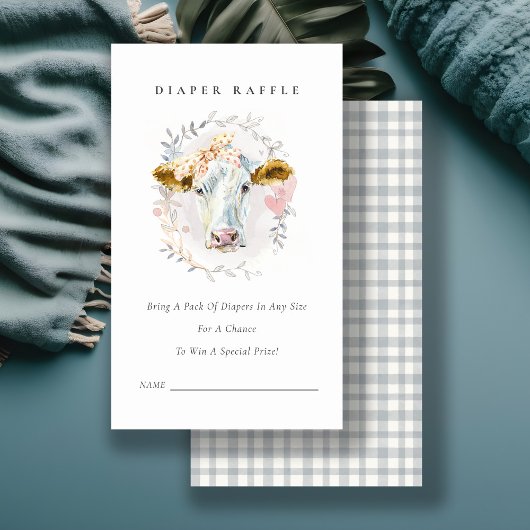 ホーリーカウファームフローラおむつラッフルベビーシャワー エンクロージャーカード