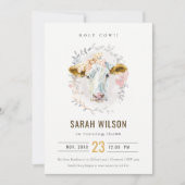 ホーリーカウファームフローラキッズニーエイジ誕生日招待状 サンキューカード (正面)