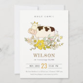 ホーリーカウファームフローラキッズニーエイジ誕生日招待状 サンキューカード (正面)