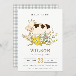 ホーリーカウファームフローラキッズニーエイジ誕生日招待状 サンキューカード