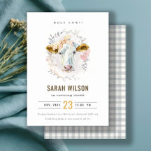 ホーリーカウファームフローラキッズニーエイジ誕生日招待状