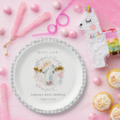 ホーリーカウファームフローラリースプレイドベビーシャワー ペーパープレート (パーティー)