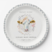 ホーリーカウファームフローラリースプレイドベビーシャワー ペーパープレート (正面)