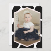 ホーリーカウフォトキッド牛プリントかわいいモダン誕生日 招待状 (裏面)