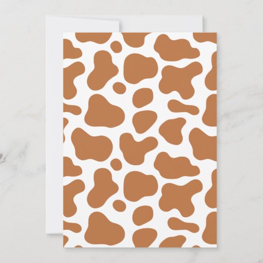 ホーリーカウブラウンプリント第1ベビー誕生日 招待状 (裏面)