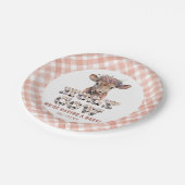 ホーリーカウプレイドベビーシャワー紙プレート ペーパープレート (アングル)