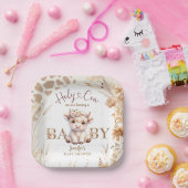 ホーリーカウベビーシャワーボホ男女兼用 ペーパープレート (パーティー)