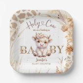 ホーリーカウベビーシャワーボホ男女兼用 ペーパープレート (正面)