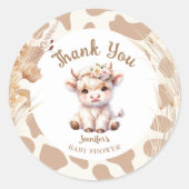 ホーリーカウベビーシャワーボホ男女兼用 ラウンドシール (正面)