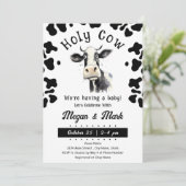 ホーリーカウベビーシャワー水カラー招待状 招待状 (スタンド正面)