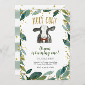 ホーリーカウボーイファームグリーン誕生日招待状 招待状 (正面/裏面)