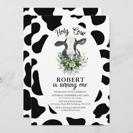 ホーリーカウボーイファーム誕生日招待状 招待状 (正面/裏面)