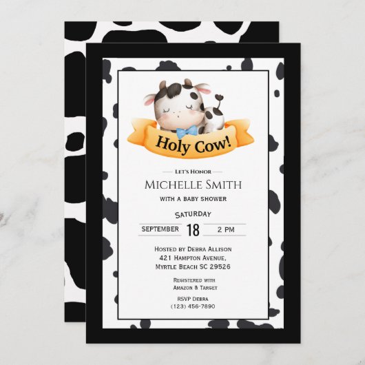 ホーリーカウボーイベビーシャワー招待状 招待状 (正面/裏面)