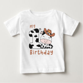 ホーリーカウボーイ1st誕生日パーティーベビーTシャツ ベビーTシャツ