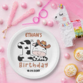 ホーリーカウボーイ 1歳の誕生日パーティー ペーパープレート (パーティー)