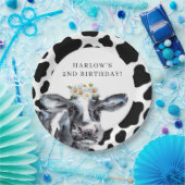 ホーリーカウーデイジーカントリーファーム誕生日 ペーパープレート (パーティー)