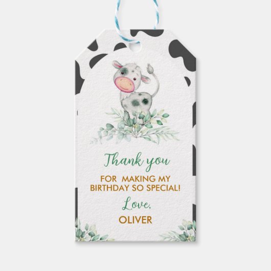 ホーリーカウー誕生日サンキューユーラベル ギフトタグ (正面)