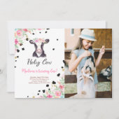 ホーリーカウー誕生日フォト招待状 招待状 (正面)