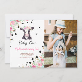 ホーリーカウー誕生日フォト招待状 招待状