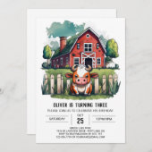 ホーリーカウー誕生日招待状 招待状 (正面/裏面)