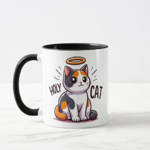 ホーリーキャット – ハローかわいいカリコおもしろい猫 マグカップ