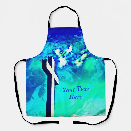 ホーリークロスサファイアブルーNアクア エプロン (正面)