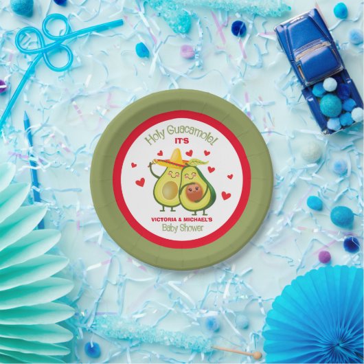 ホーリーグアカモールアボカドベビーシャワー紙プレート ペーパープレート (パーティー)