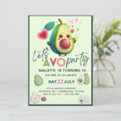 ホーリーグアカモールキュートアボカド誕生日フィエスタパーティー 招待状 (スタンド正面)