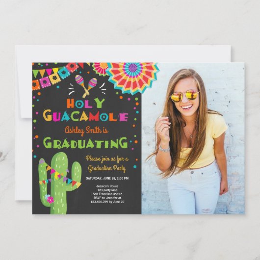 ホーリーグアカモールフィエスタ卒業招待状パーティー 招待状 (正面)