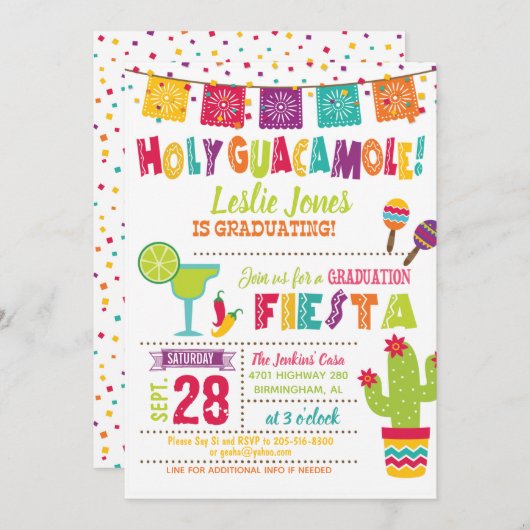 ホーリーグアカモール卒業招待状- WH 招待状 (正面/裏面)