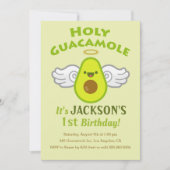 ホーリーグアカモール-かわいい少年の誕生日パーティー 招待状 (正面)