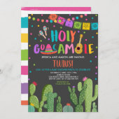 ホーリーグアカモール·フィエスタ双生児シャワー 招待状 (正面/裏面)