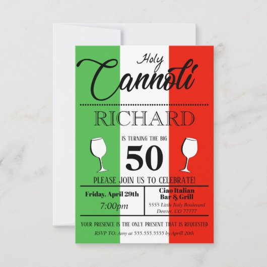 ホーリーコノリ誕生日招待状 招待状 (正面)