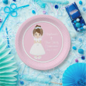 ホーリーコミパーソナライズされたュニオンブルネットガール ペーパープレート (パーティー)