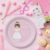 ホーリーコミパーソナライズされたュニオンブルネットガール ペーパープレート (パーティー)