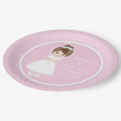 ホーリーコミパーソナライズされたュニオンブルネットガール ペーパープレート (アングル)