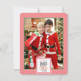 ホーリージョリーのチェック柄（写真を追加）ホリデーカード シーズンカード