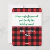 ホーリージョリーのチェック柄(写真を追加)ホリデーカード シーズンカード (裏面)