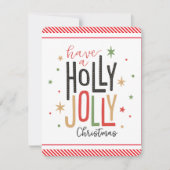 ホーリージョリークリスマス（あなたの写真を追加） キャンディーケーン シーズンカード (正面)
