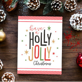 ホーリージョリークリスマス(あなたの写真を追加) キャンディーケーン シーズンカード