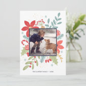 ホーリージョリークリスマス フラワーデザイン | フォトホリデーカード シーズンカード (スタンド正面)