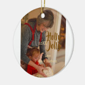ホーリージョリー家族の休暇写真 ベージュ 年 ナボホ セラミックオーナメント (左)