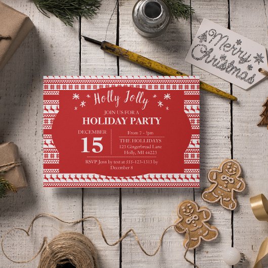 ホーリージョリー ノルディックプリント トナカイ ホリデー 招待状