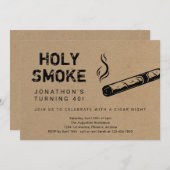 ホーリースモークシガーナイト誕生日退職パーティー 招待状 (正面/裏面)