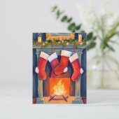 ホーリーナイト | クリスマス ストッキング 水彩画 (スタンド正面)