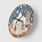 ホーリーナイト – 出生シーン ラウンド壁時計 (傾斜)