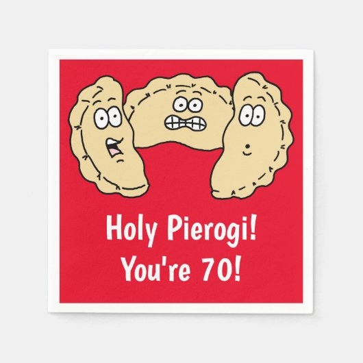 ホーリーピエロギ私は70ポーランドナおもしろいプキンス スタンダードカクテルナプキン (正面)