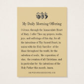 ホーリーファミリーモーニングオファリング祈りの言葉 (裏面)