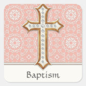 ホーリーファースト金ゴールドゴールデンクロスレースガール スクエアシール (正面)